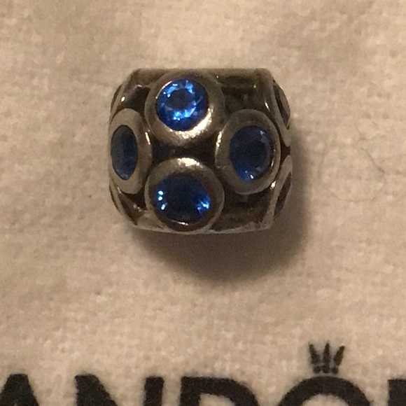 Pandora Authentic Whimsical Lights Blue Crystal Retired Sterling Silver Charm - Picture 7 of 7